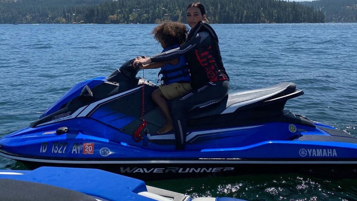 Kim Kardashian Goes Wakeboarding with North, Saint and Kourtney Kardashian's Kids