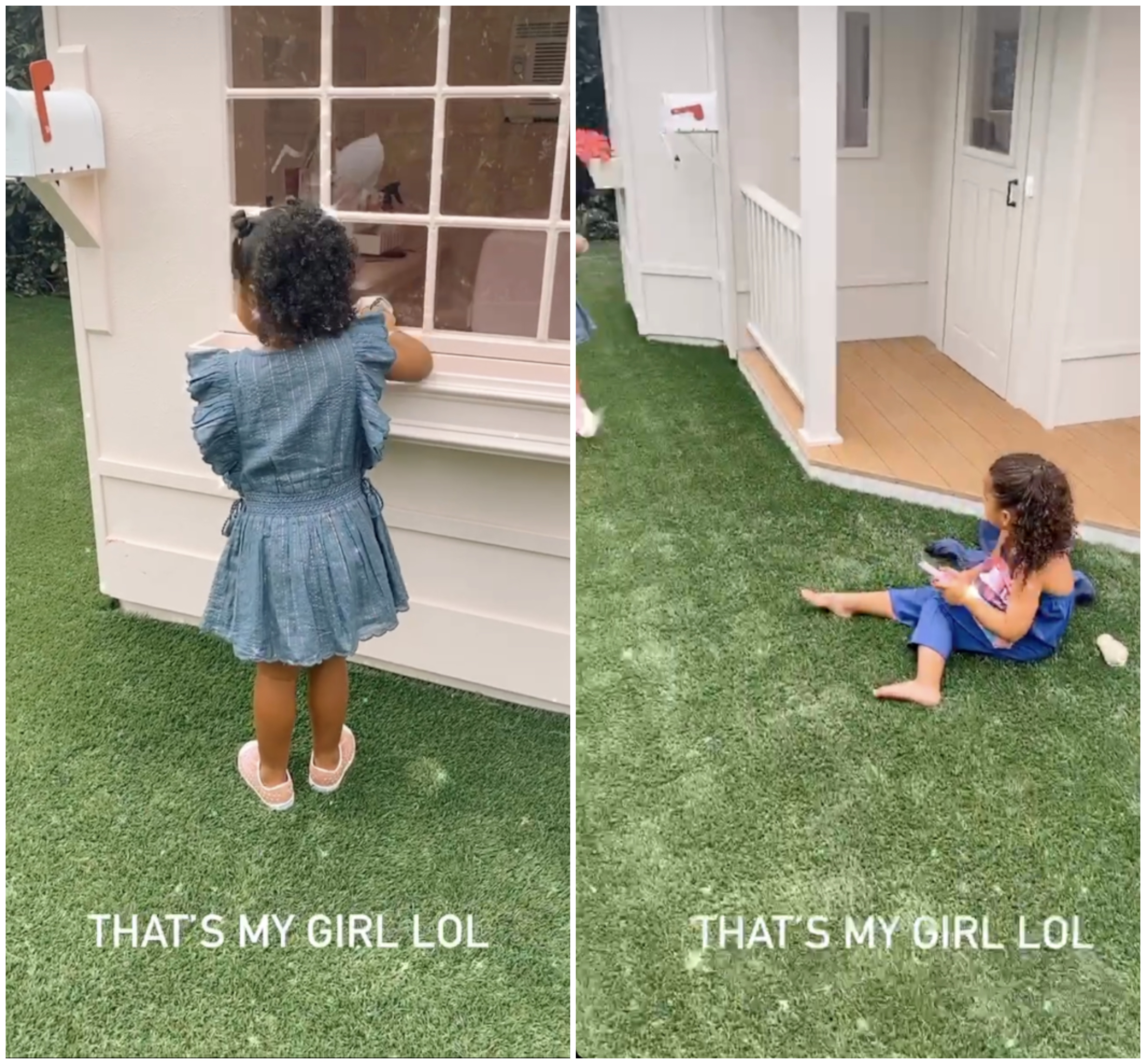 True Thompson and Dream Kardashian Playhouse