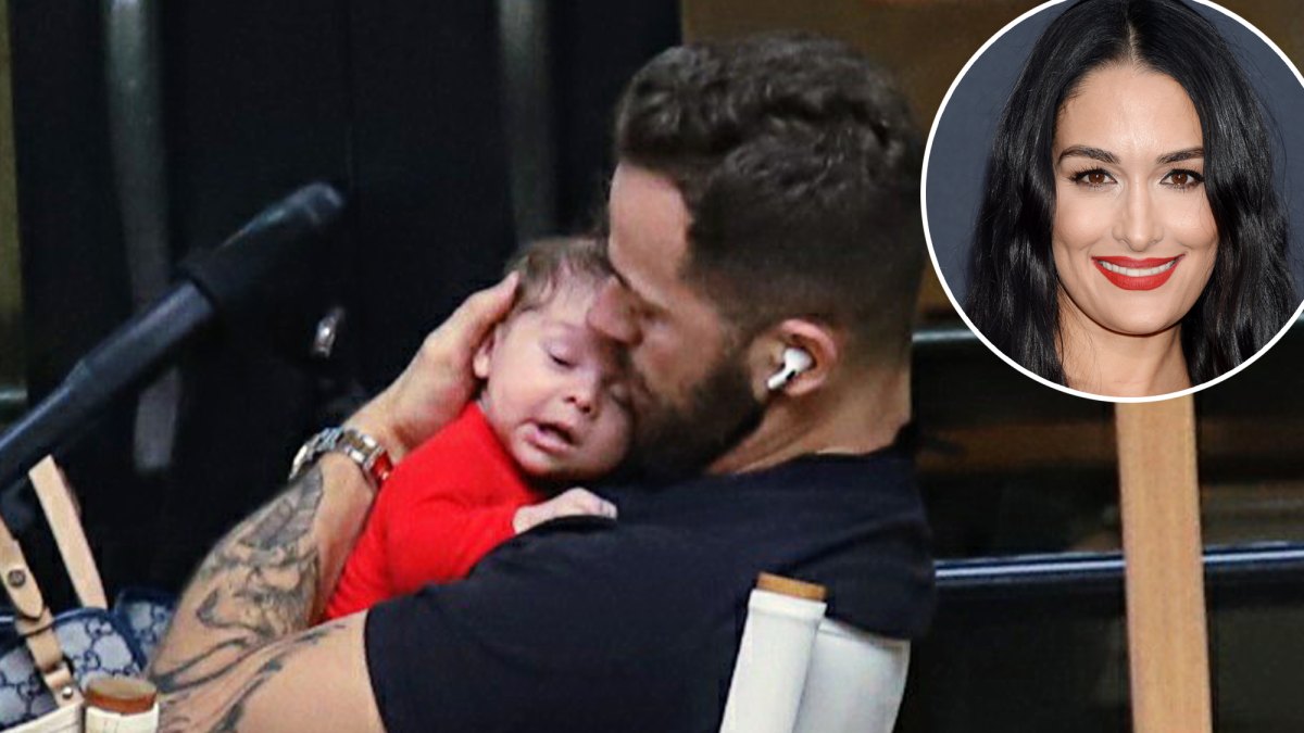 Artem Chigvintsev Snuggles Up to Son Matteo While Out to Dinner with Fiancee Nikki Bella