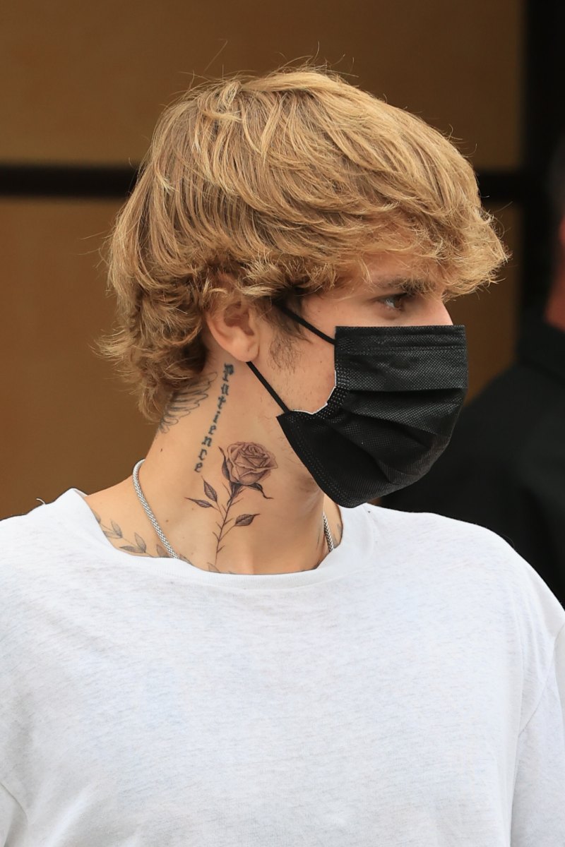 Justin Bieber Flaunts His New Neck Tattoo While Stepping Out to Lunch With Wife Hailey Baldwin in Beverly Hills