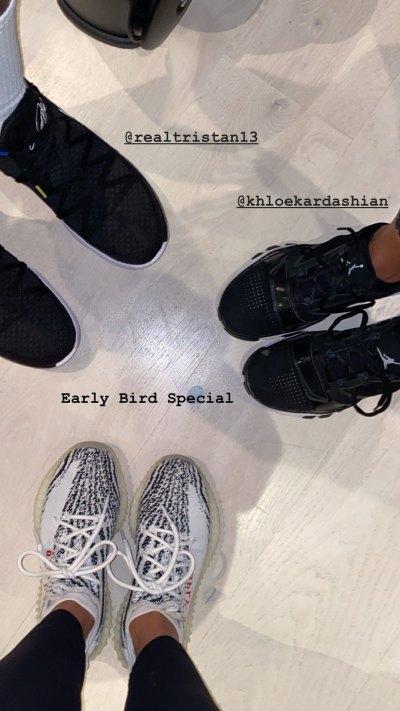 Kim Kardashian Does an Early-Morning Workout With Khlo&eacute; and Tristan Thompson 