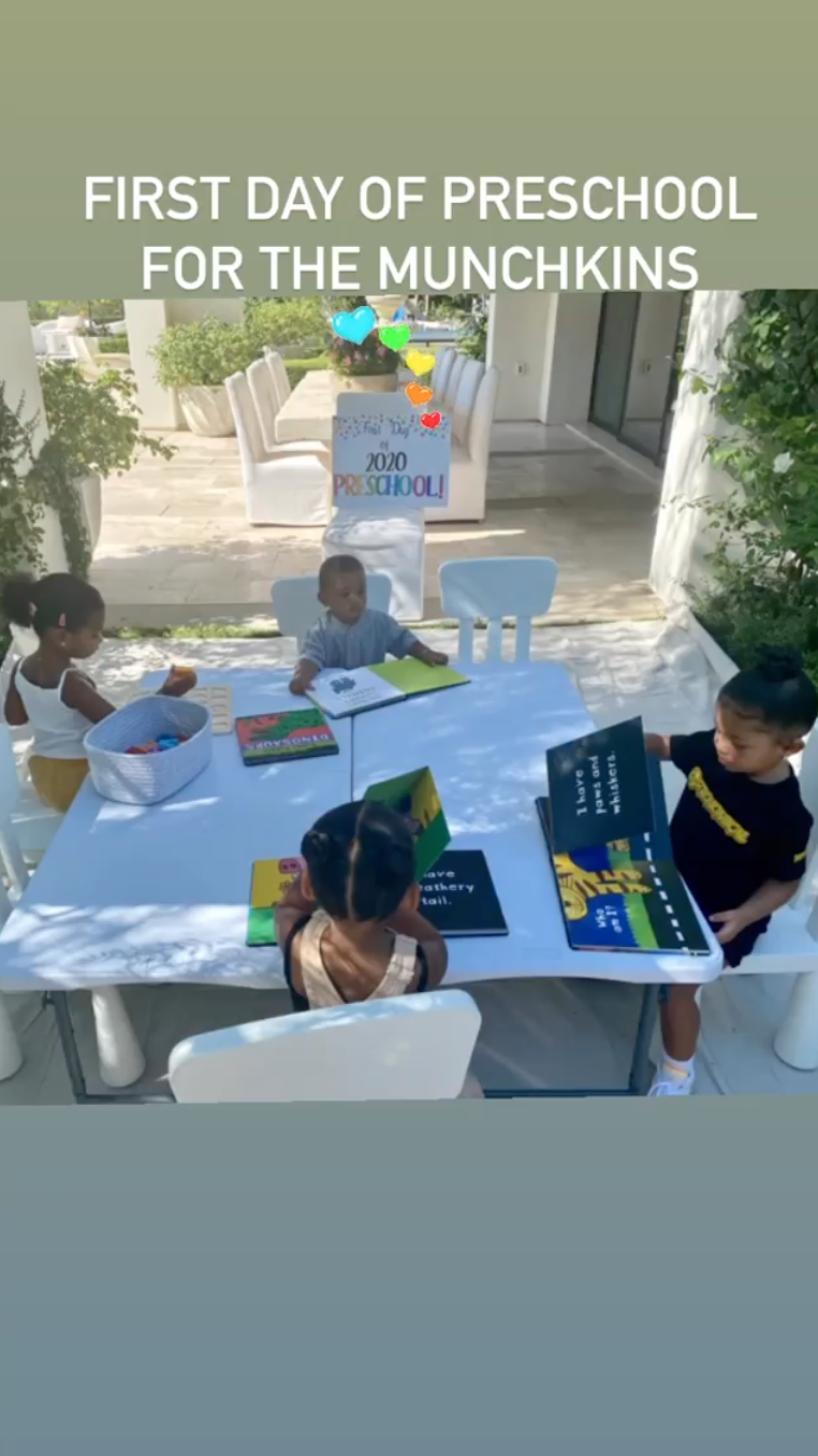 True Thompson Preschool Homeschool Art Class With Stormi Webster and Chicago West and Psalm West