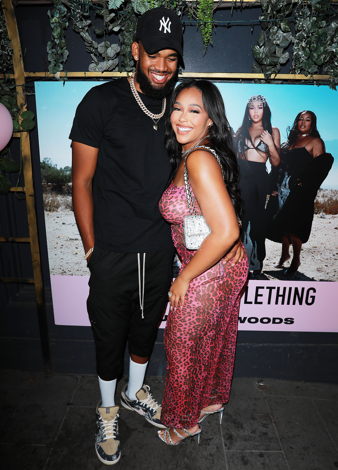 Karl-Anthony Towns and Jordyn Woods Celebrating Her PrettyLittleThing Collection Launch