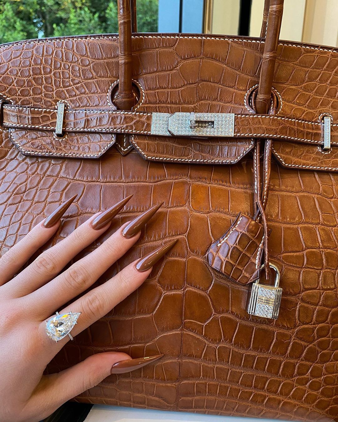 Kylie Jenner matches her manicure to her $300K Birkin bag