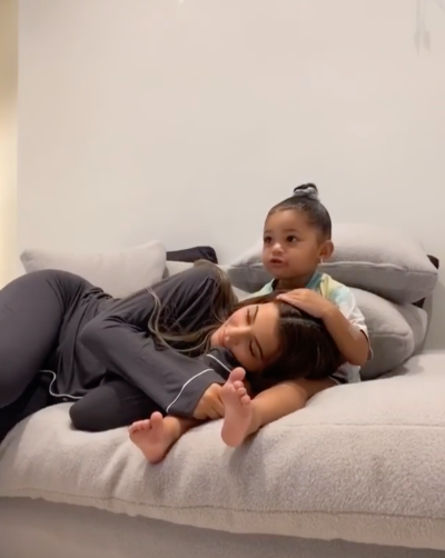 Kylie and Stormi Participate in the Toddler Cuddle Challenge: Watch!