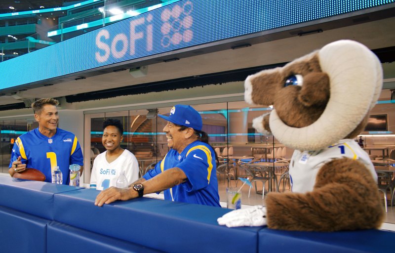 Rob Lowe Precious Ares Danny Trejo and LA Rams mascot Rampage