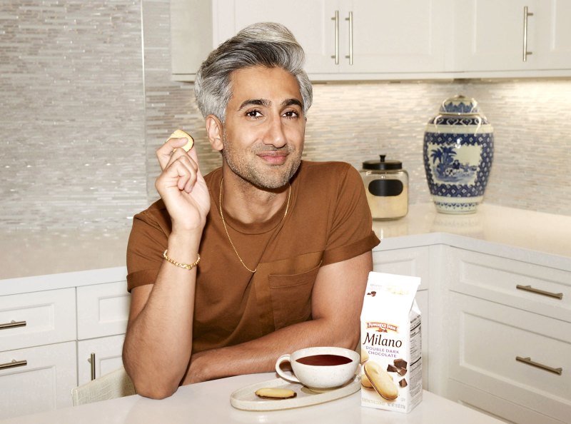 Tan France Enjoying Coffee and Milano Cookies