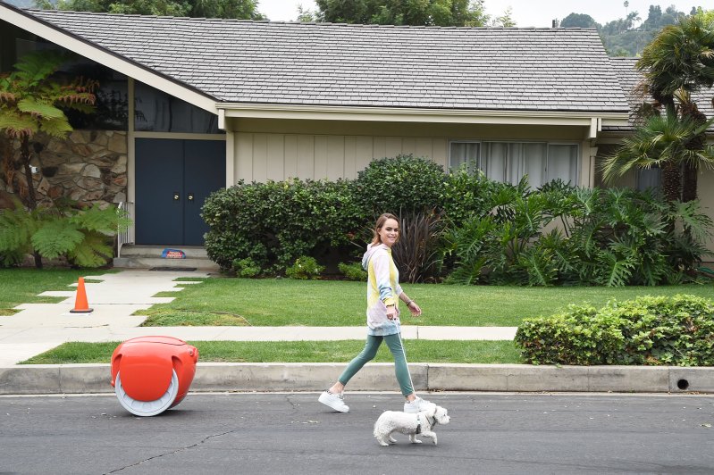 Taryn Manning Walking Her Dog With Gita The Robot