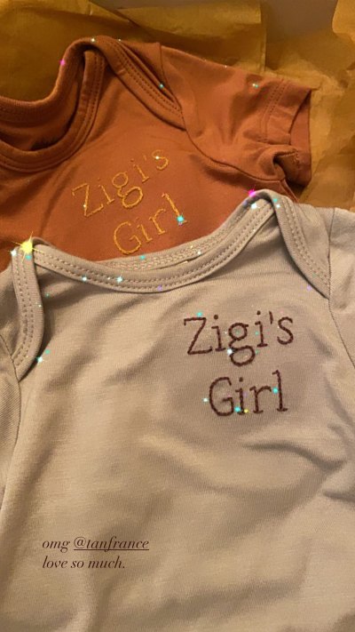 Gigi Hadid and Zayn Malik Daughter Onesies Zigi's Girl Tan france