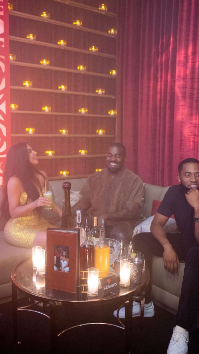 Kim kardashian and Kanye West at 40th Birthday Party