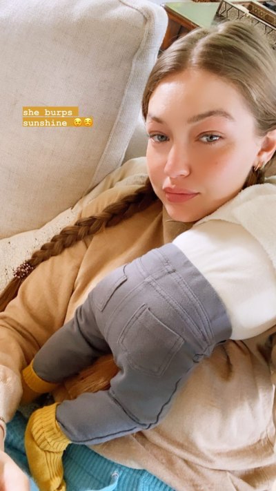 Mommy Humor! Gigi Hadid Shares a New Photo of Her Daughter and Jokes She 'Burps Sunshine'