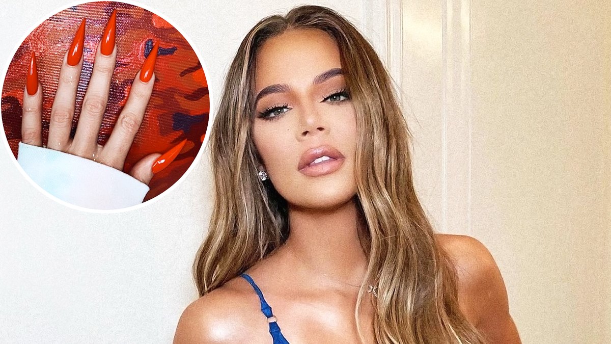 Khloe Kardashian Flaunts Fierce Red Manicure Custom Camouflage Birkin