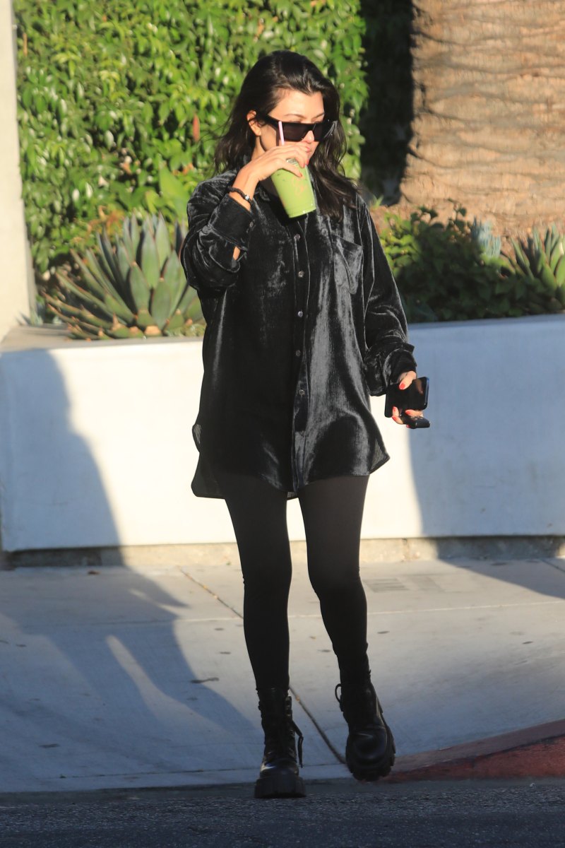 A Cool Mom! Kourtney Kardashian Looks Edgy in an All-Black Outfit With Chunky Boots