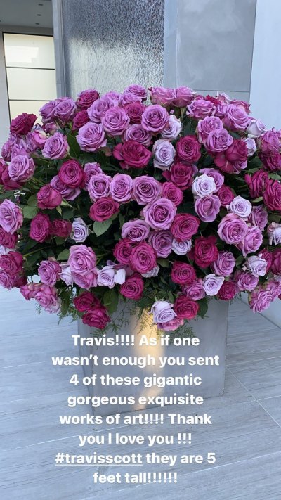 Momager Approved! Travis Scott Gifts Kris Jenner 4 'Gigantic' Rose Bouquets: 'I Love You'