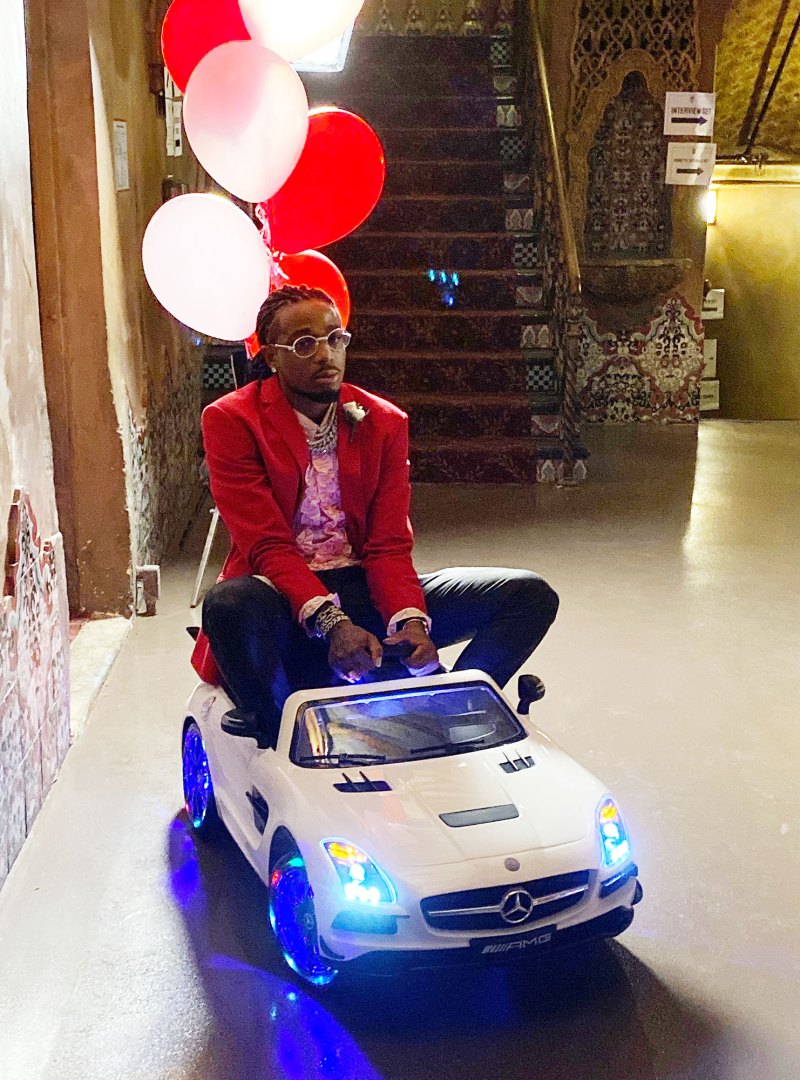 Quavo Riding In A Mini Car Behind The Scenes at Post Malones Celebrity World Pong League