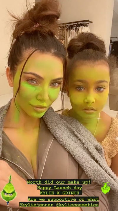Kim Kardashian's Daughter North West Does Grinch Makeup