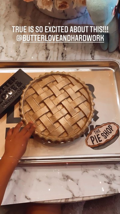 Yummy! Khloe Kardashian Shares a ~Sweet~ Post of Daughter True Thompson Breaking Open a Pie