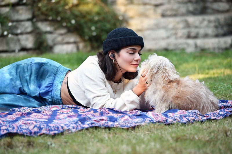 Vanessa Hudgens and Her Dog Darla at a Park