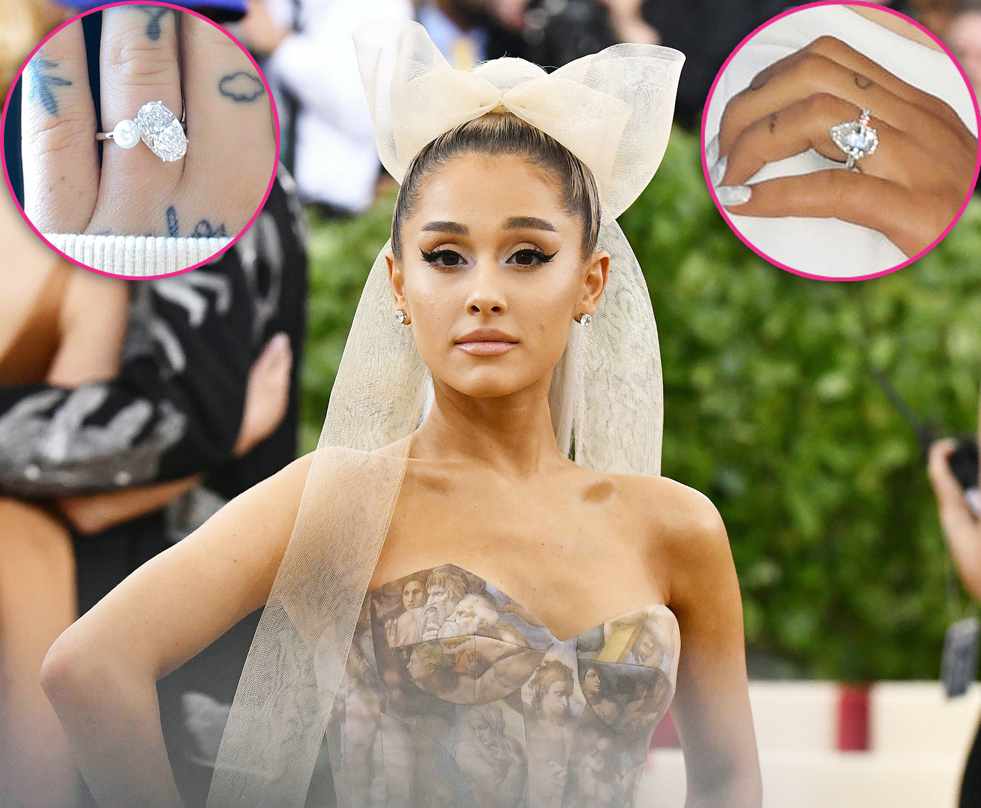 Ariana Grande without her engagement ring and with her 'Pete' tattoo covered