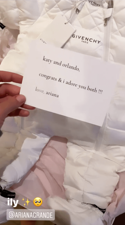 Ariana Grande Gifts Katy Perry Givenchy Snowsuit for Daisy Note