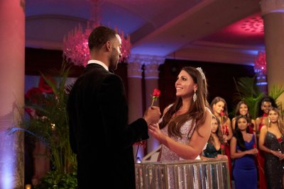 Matt James Gives Queen Victoria Larson a Rose