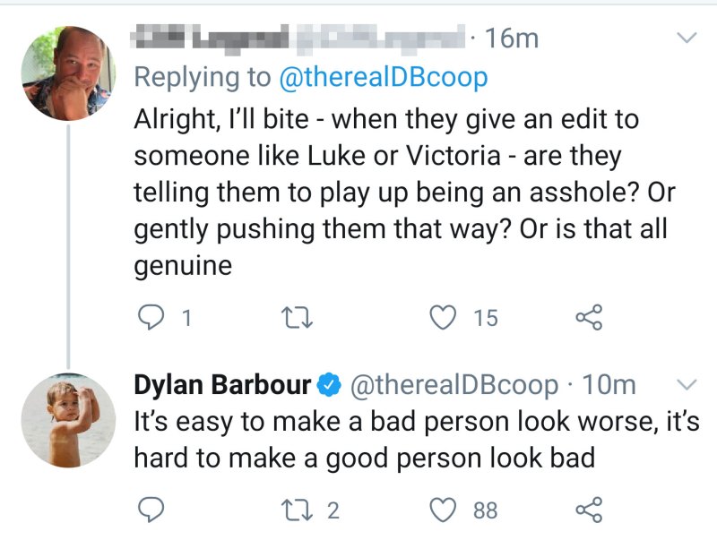 Dylan Barbour tell all tweets about Bachelor