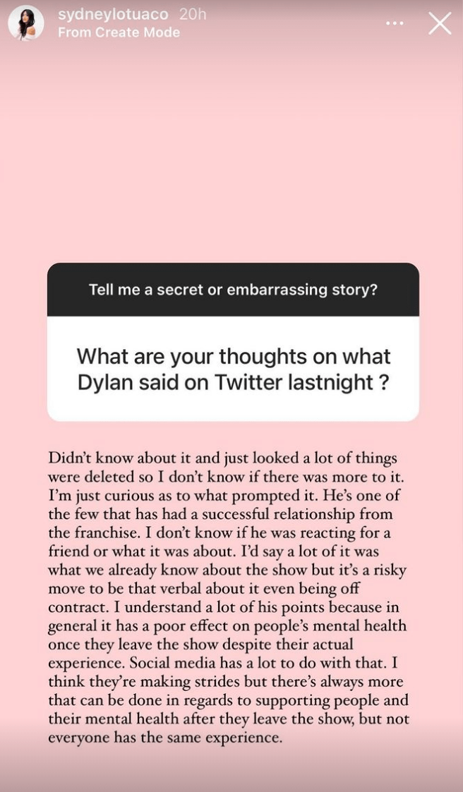 Bachelor Nation Reacts to Dylan Barbour Tweets Sydney Lotuaco