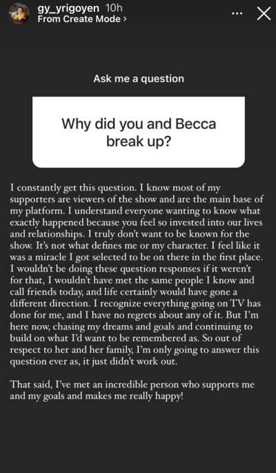 Garrett Yrigoyen Breaks Silence On Becca Kufrin Split 2