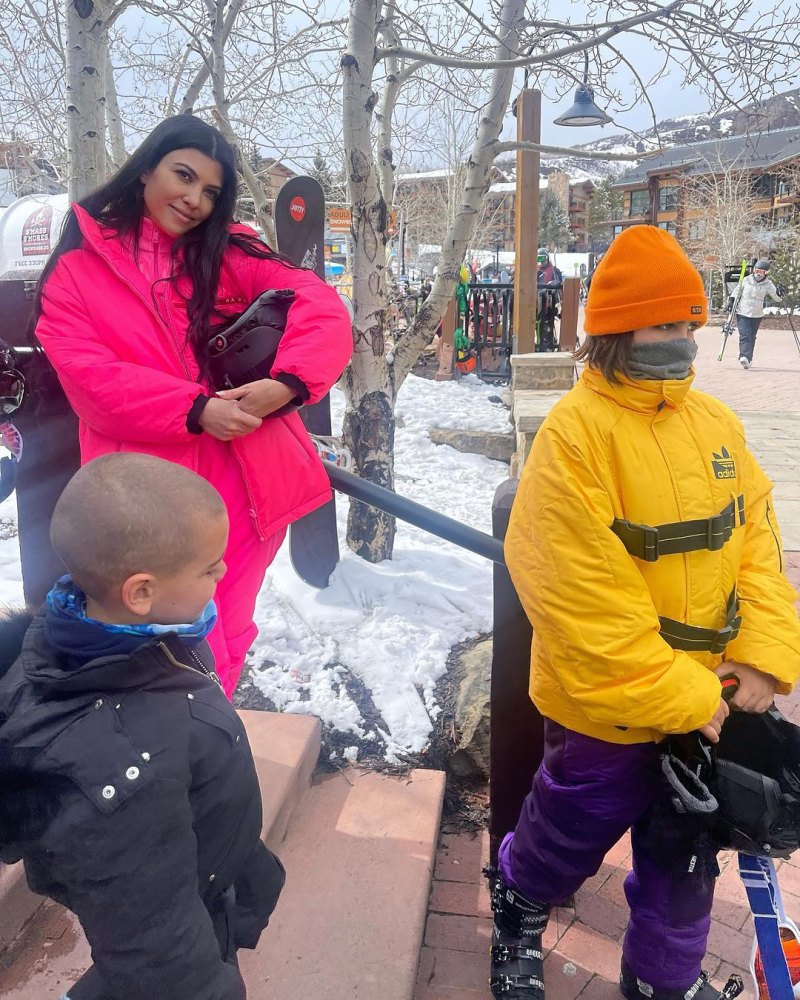Kourtney Kardashian Stuns in Silver Bikini in the Snow on Aspen Trip With Kids