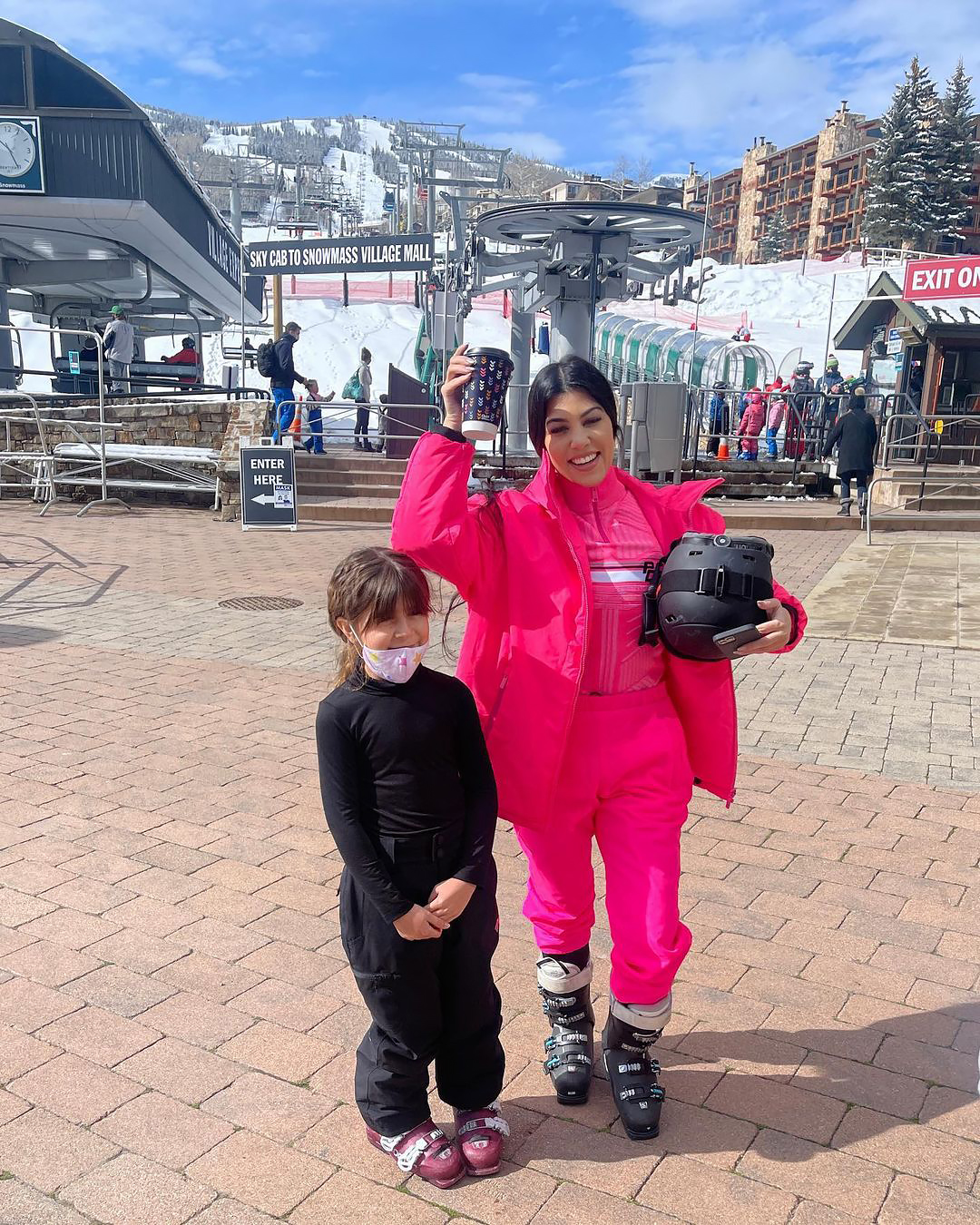 Kourtney Kardashian Stuns in Silver Bikini in the Snow on Aspen Trip With Kids