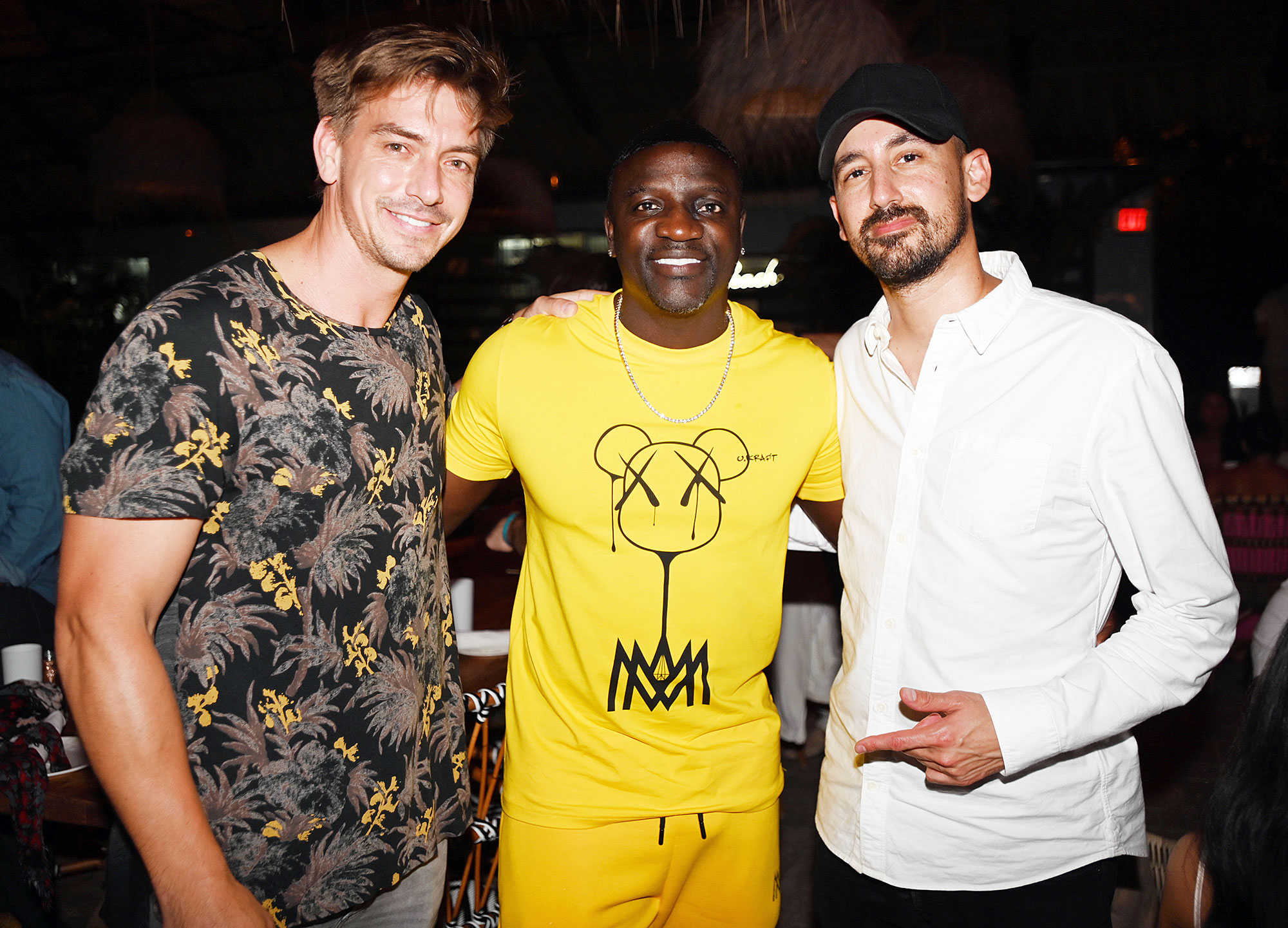 Marko Gojanovic Akon and Aton Ben-Horin at Joia Beach