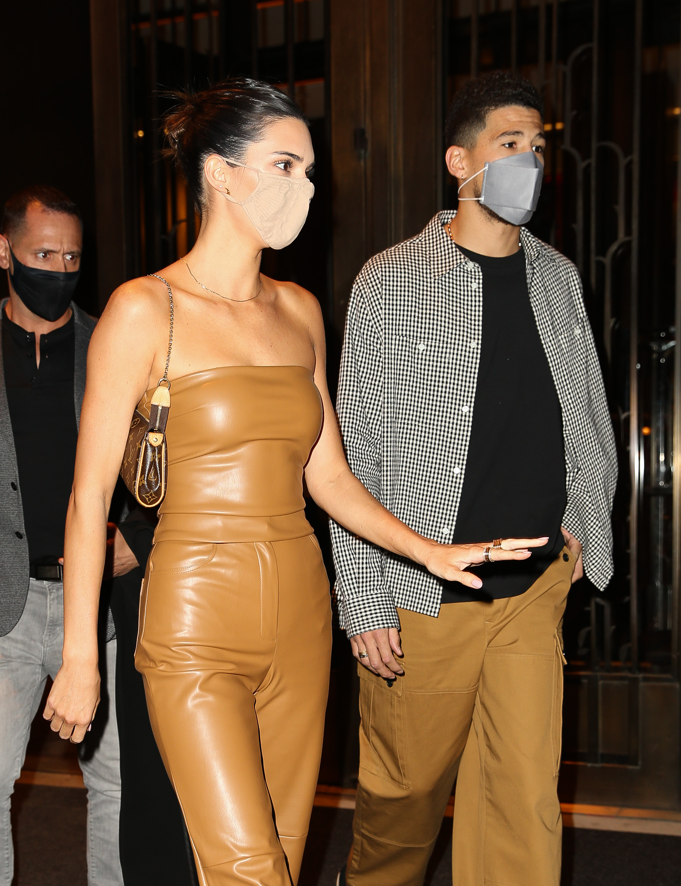 Kylie and Kendall Jenner Coordinate in Leather for Night Out in
