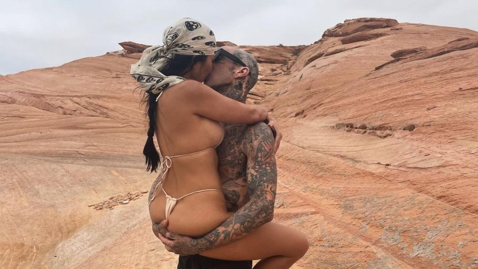 Kourtney Kardashian Kisses Travis Barker in Desert
