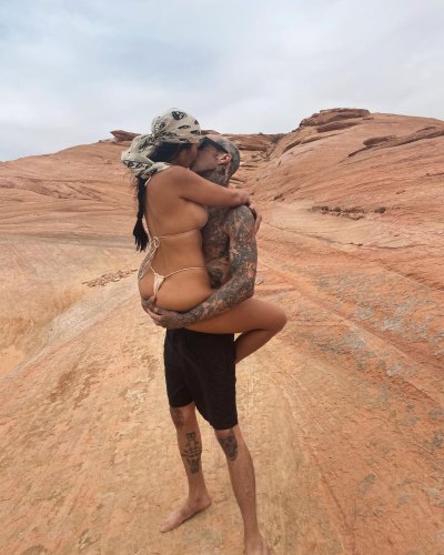 Kourtney Kardashian Kisses Travis Barker in Desert