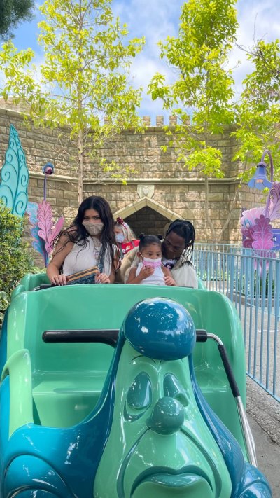 Kylie Jenner and Travis Scott Take Daughter Stormi and Cousins to Disneyland: 'Hands Full Today'