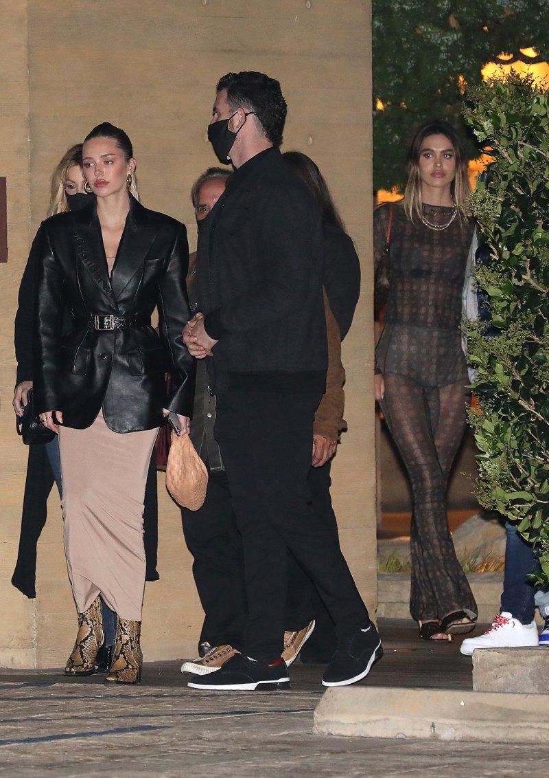 Scott Disick and Amelia Gray along with sister Delilah Belle Hamlin grab dinner at Nobu Malibu