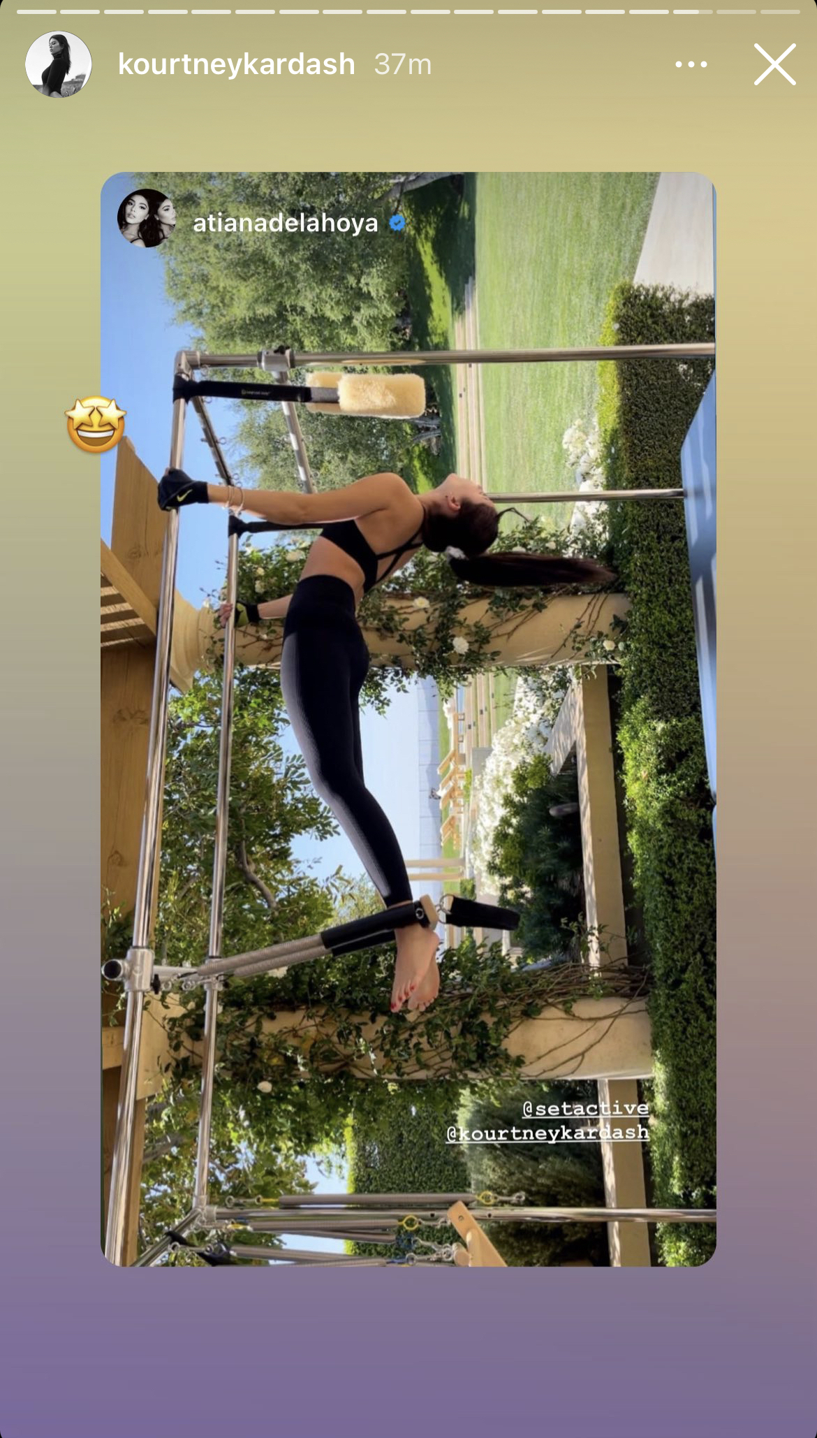 Atiana does pilates at kourtney kardashian house again ig