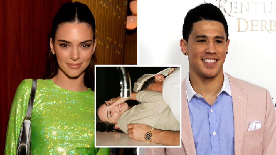 Kendall Jenner & boyfriend Devin Booker are joined by her younger
