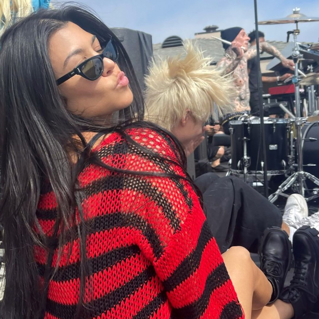 They're With the Band! Kourtney Kardashian, Alabama Support Travis Barker at His Show With MGK