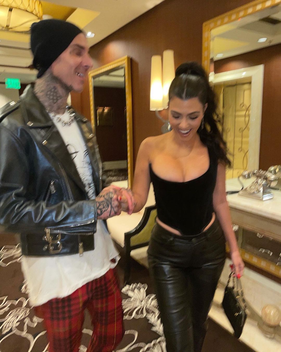 Travis Barker's Kids React to PDA Vegas Photos With Kourtney 6