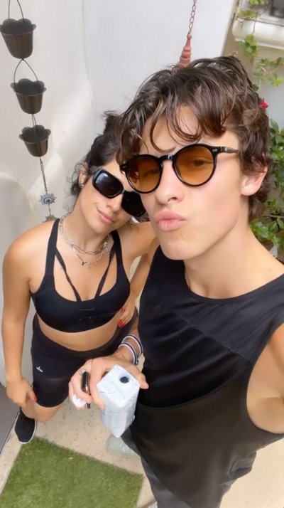 Camila Cabello and Shawn Mendes Rock Matching All-Black Workout Gear While Packing on the PDA