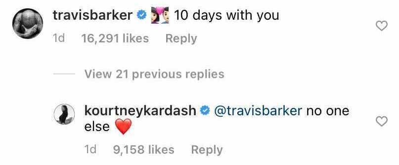 Kourtney and Travis Flirt Over Nude Photos