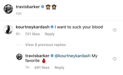 Kourtney Kardashian 'Wants to Suck' Boyfriend Travis Barker's 'Blood' After PDA-Filled Vegas Weekend