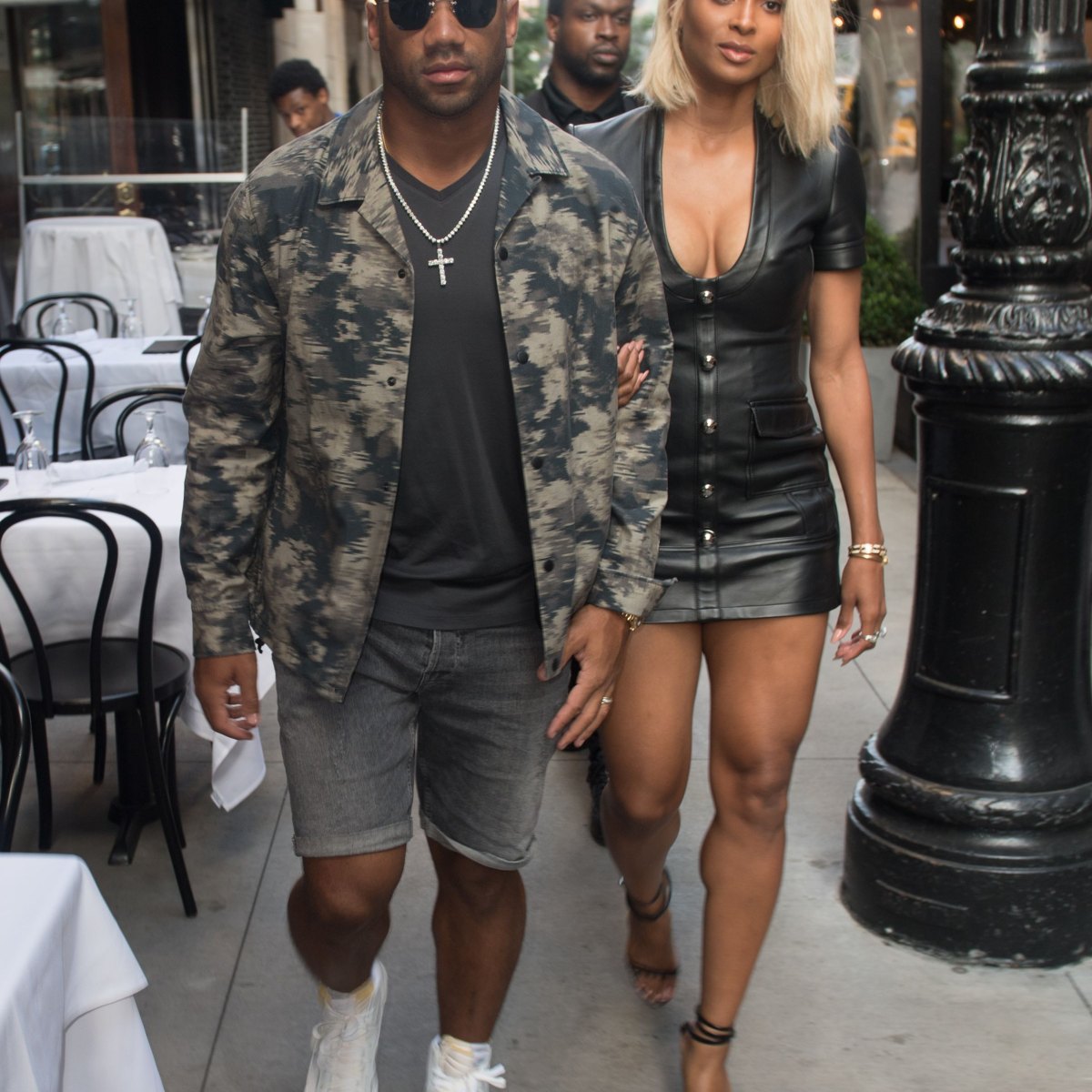 Ciara Shows Off Post-Baby Style in Plunging Leather Dress