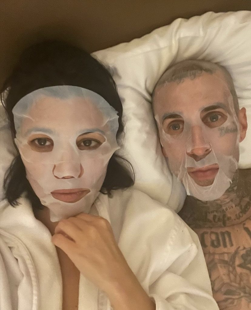 Kourtney and Travis Face Masks