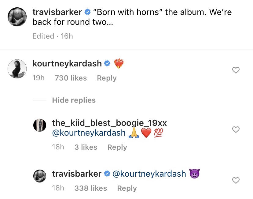 Kourtney and Travis Get Flirty on Instagram