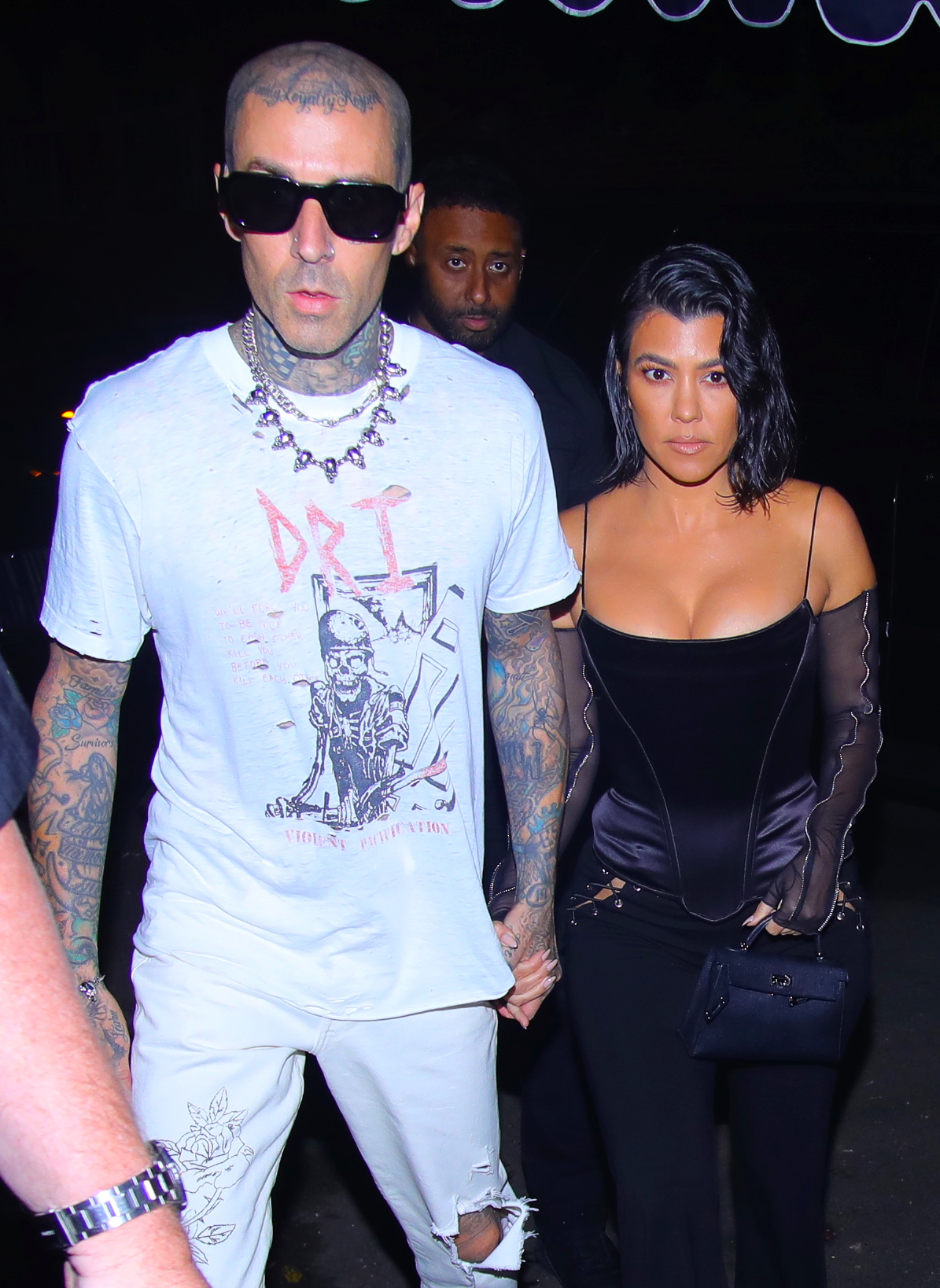 Kourtney and Travis Enjoy Romantic Dinner Date at Carbone After Arriving in NYC