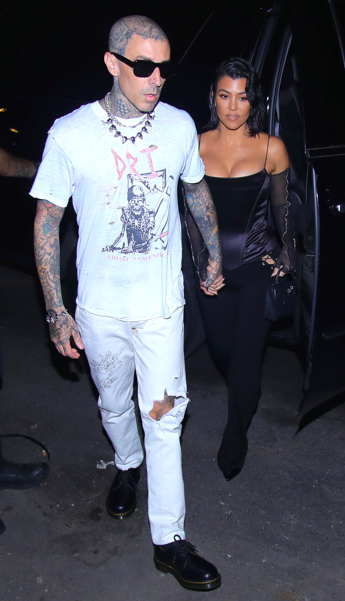 Kourtney and Travis Enjoy Romantic Dinner Date at Carbone After Arriving in NYC