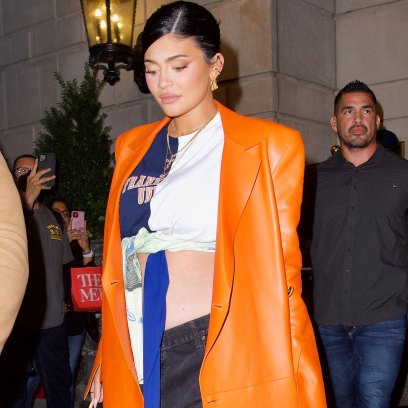 Kylie Jenner Shows Off Bare Baby Bump at NYFW Party