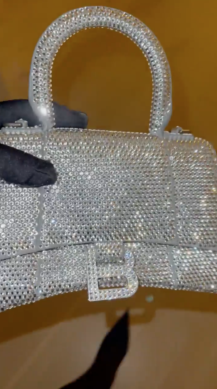Balenciaga Crystal Rhinestone Embellished XS Hourglass Bag  The Luxury  Shopper